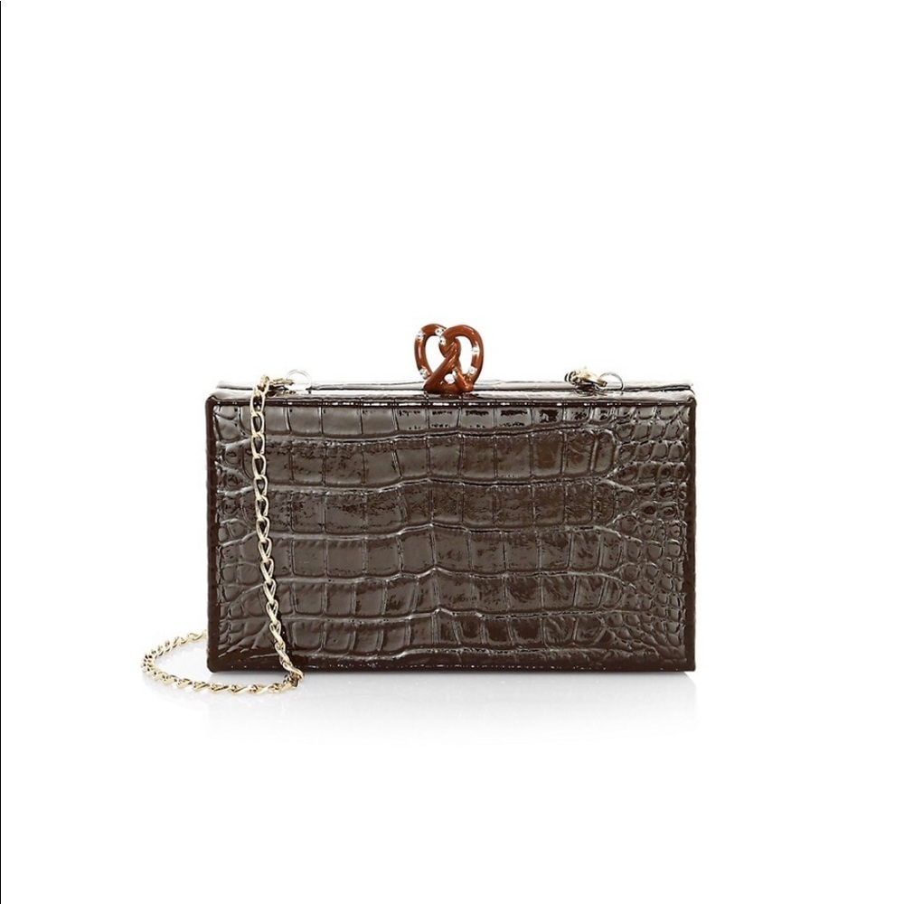 Edie Parker Jean Box Crock Embossed Clutch crossbody